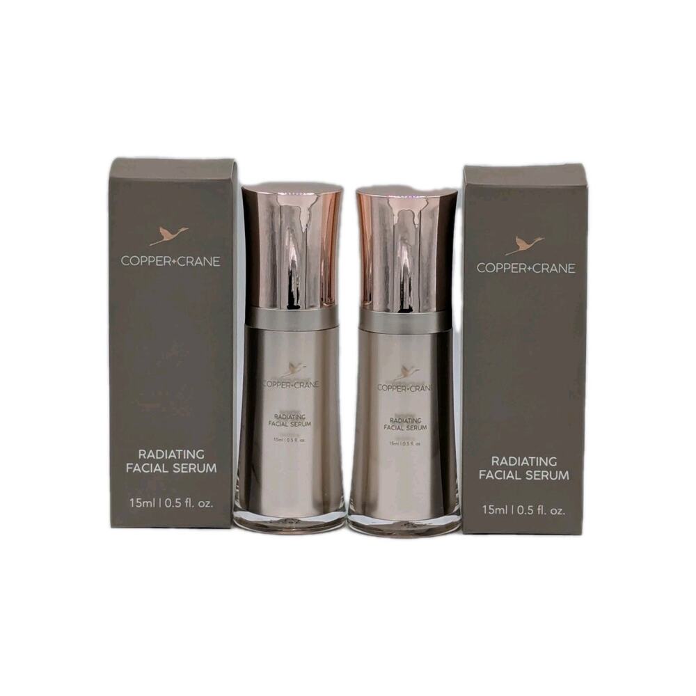 2-Pack Copper + Crane Radiating Facial Serum .5oz / 15ml NEW Free Shipping!